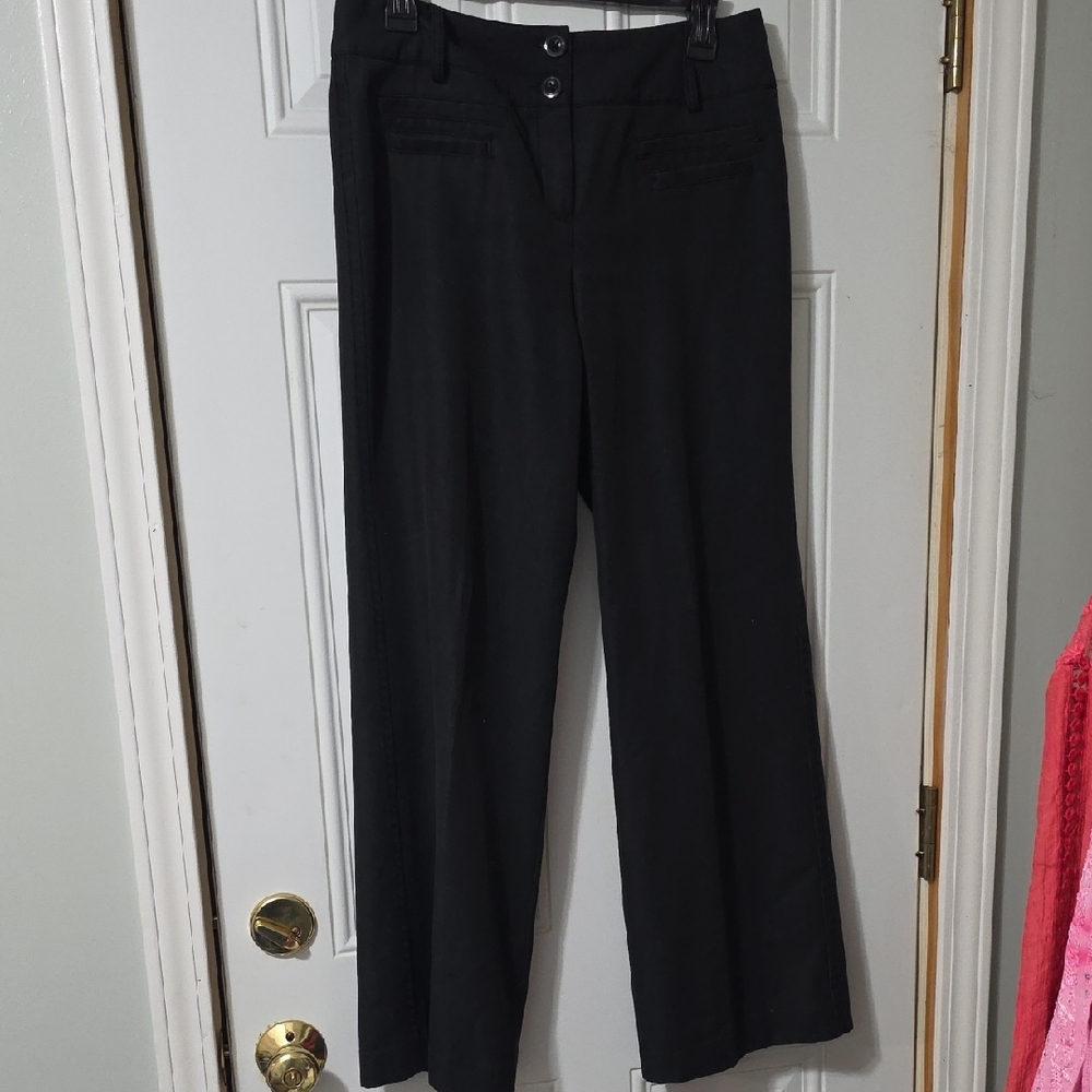 Larry Levine Black Wide-Leg Dress Trousers